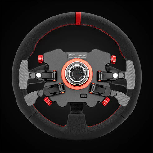 Simagic GT1 Rounded Steering Wheel with GT Pro Hub(K) | Shifter & Clutch Paddles - Leather - Detail View