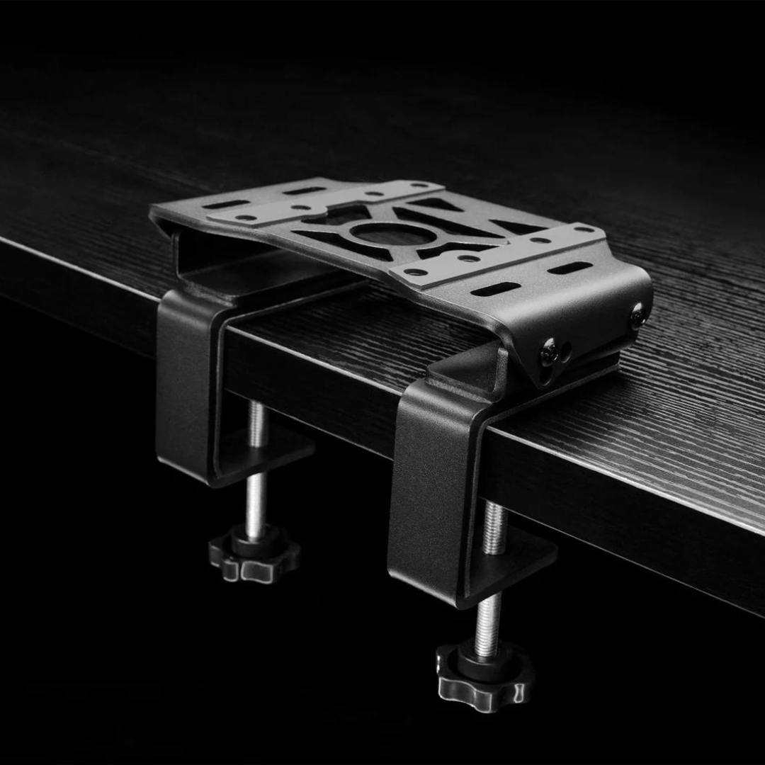 Simagic Wheel Base Table Clamp - In Use