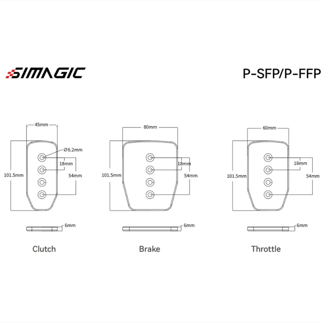 Simagic Flat Pedal Plate (Throttle, Brake, Clutch) - Image 6
