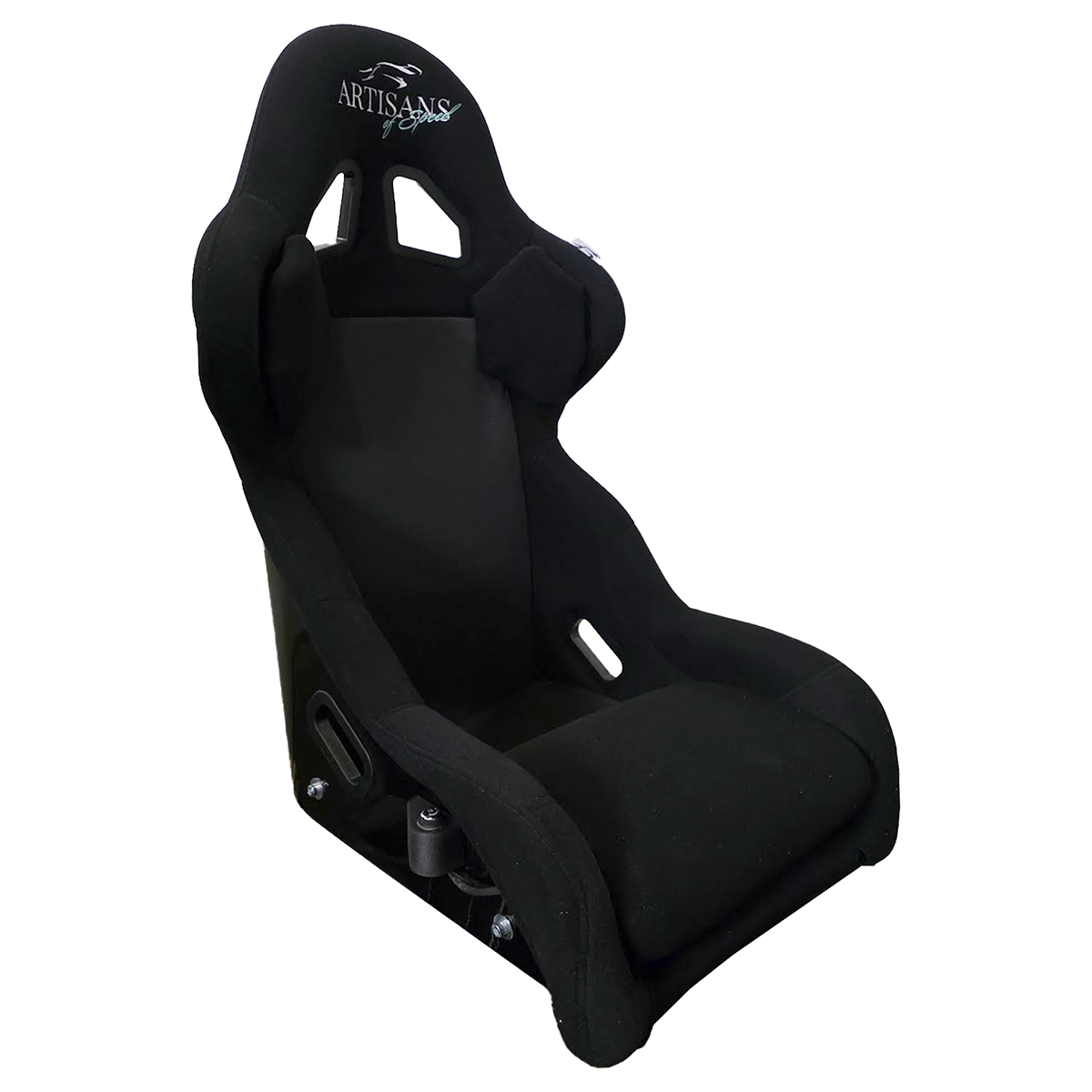 C1-XL Cold Fusion sim racing seat angled view showing bolsters and harness slots