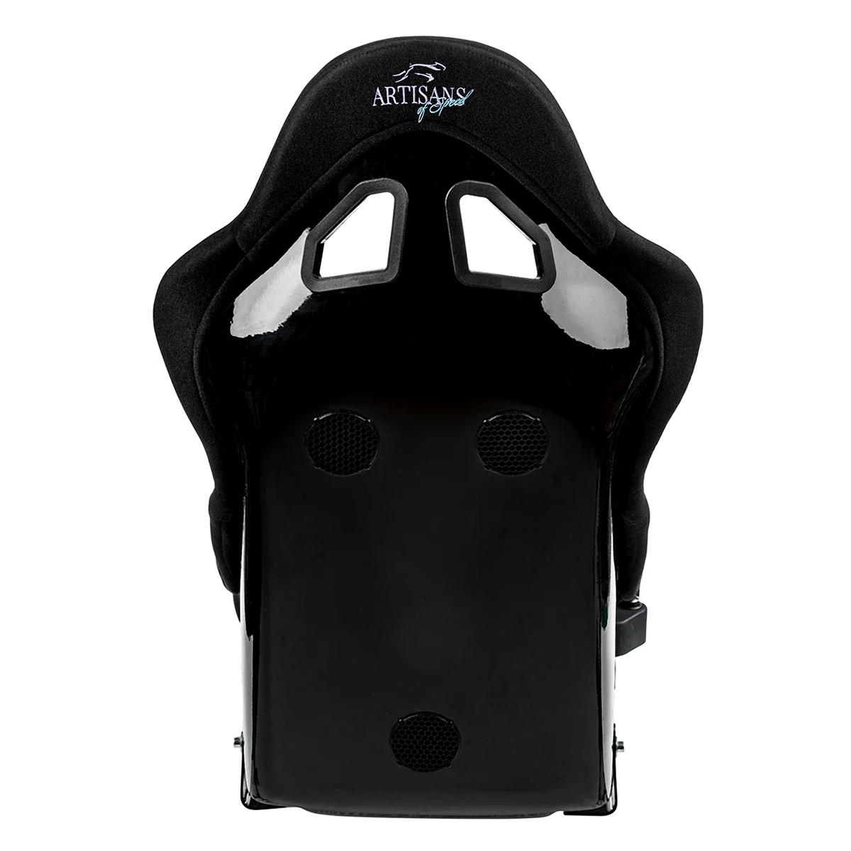 Rear of the C1-XL Cold Fusion seat showing three honeycomb fan grilles in the glass fibre shell