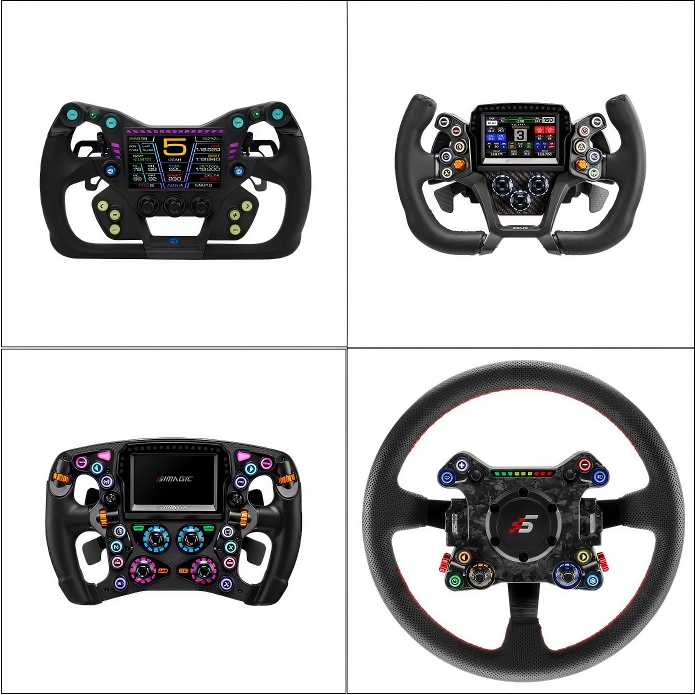 Simagic Zeus GT Steering Wheel mounted on a direct drive wheelbase sim racing cockpit