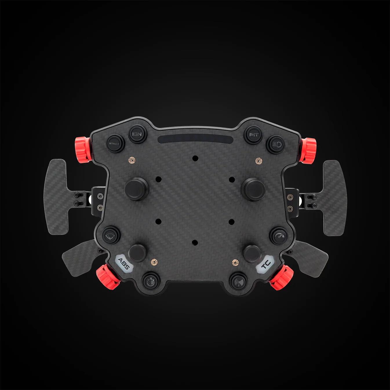 Simagic GT1 D-Shaped Steering Wheel with GT Pro Hub(K) | Shifter & Clutch Paddles - Leather - Detail View