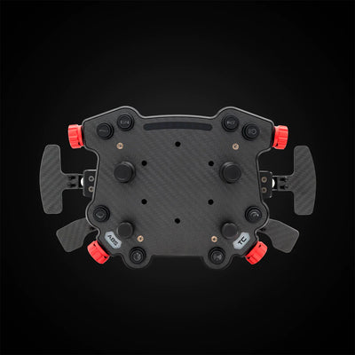 Simagic GT1 D-Shaped Steering Wheel with GT Pro Hub(K) | Shifter & Clutch Paddles - Leather - Detail View