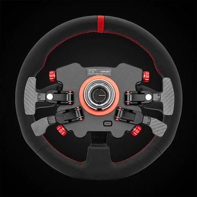 Simagic GT1 Rounded Steering Wheel with GT Pro Hub(K) | Shifter & Clutch Paddles - Leather - Detail View