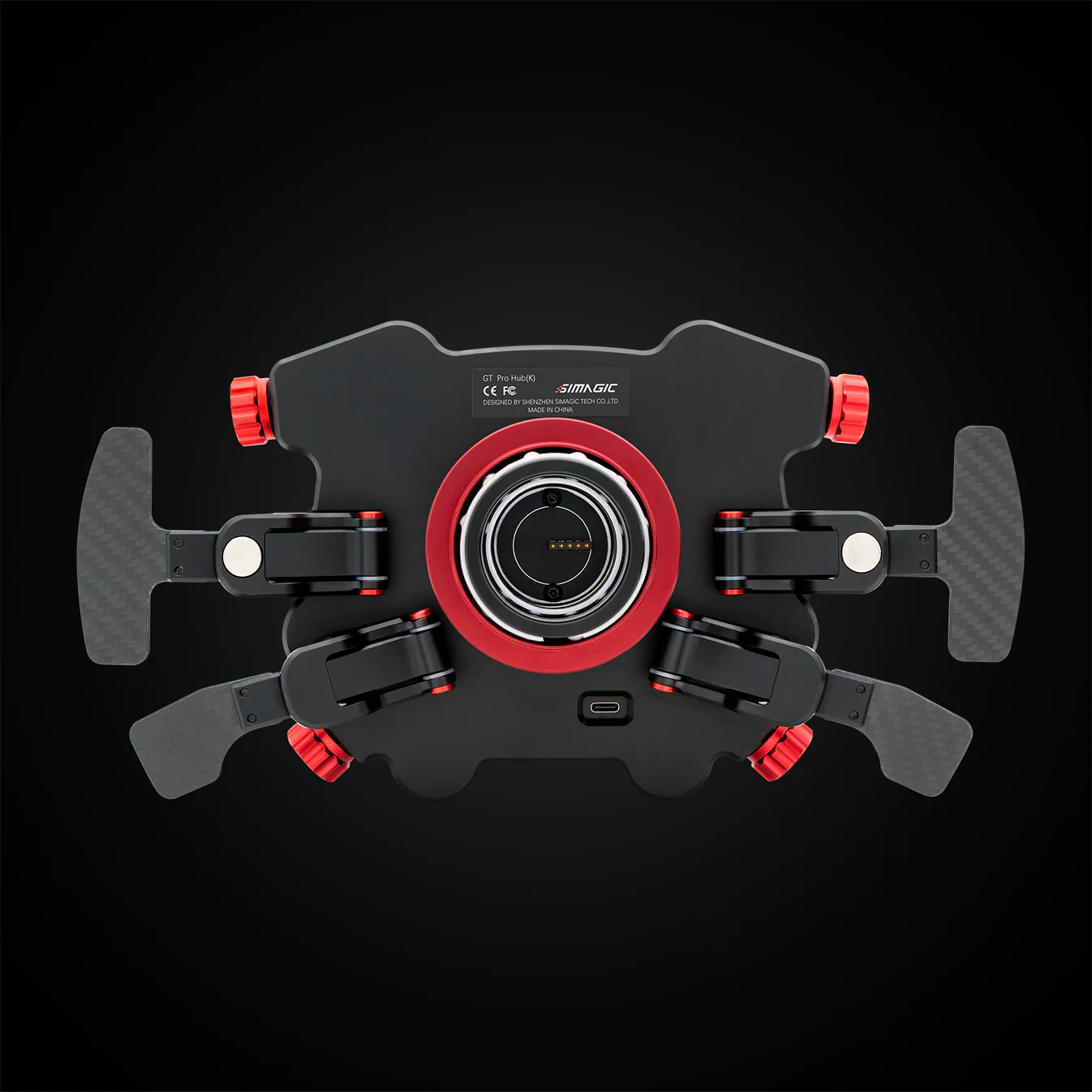 Simagic GT1 D-Shaped Steering Wheel with GT Pro Hub(K) | Shifter & Clutch Paddles - Leather - In Use