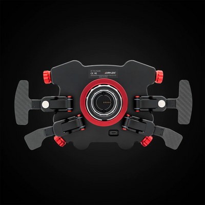 Simagic GT1 D-Shaped Steering Wheel with GT Pro Hub(K) | Shifter & Clutch Paddles - Leather - In Use