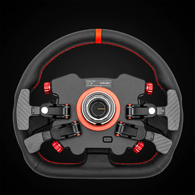 Simagic GT1 D-Shaped Steering Wheel with GT Pro Hub(K) | Shifter & Clutch Paddles - Leather - Side View