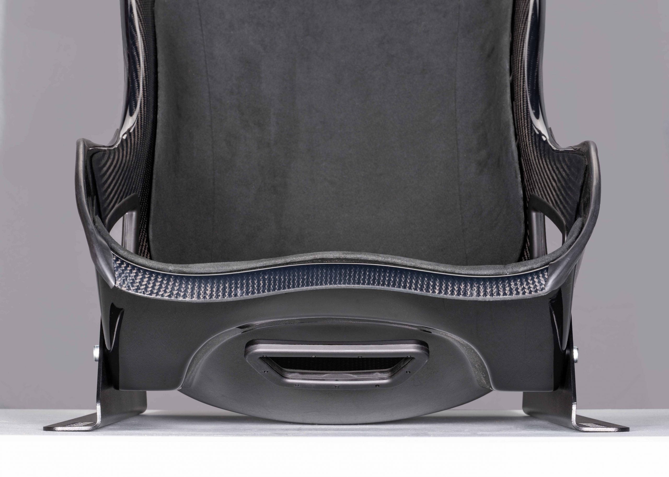 Tillett VTBO brackets fitted to a B6 seat, front view