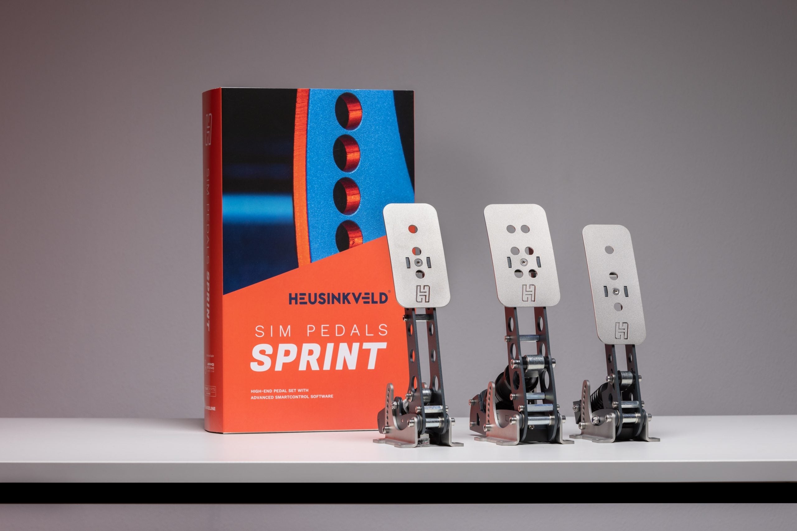 Heusinkveld Sim Pedals Sprint 3-Pedal Set - Black - Side View