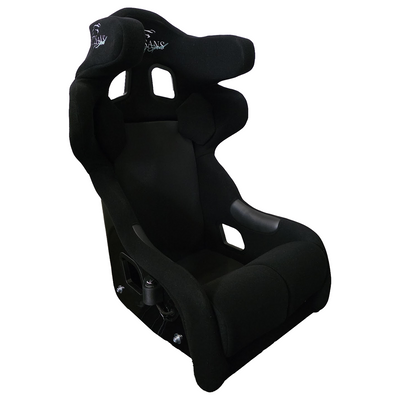 C2 Cold Fusion sim racing seat angled view showing halo head protection wings