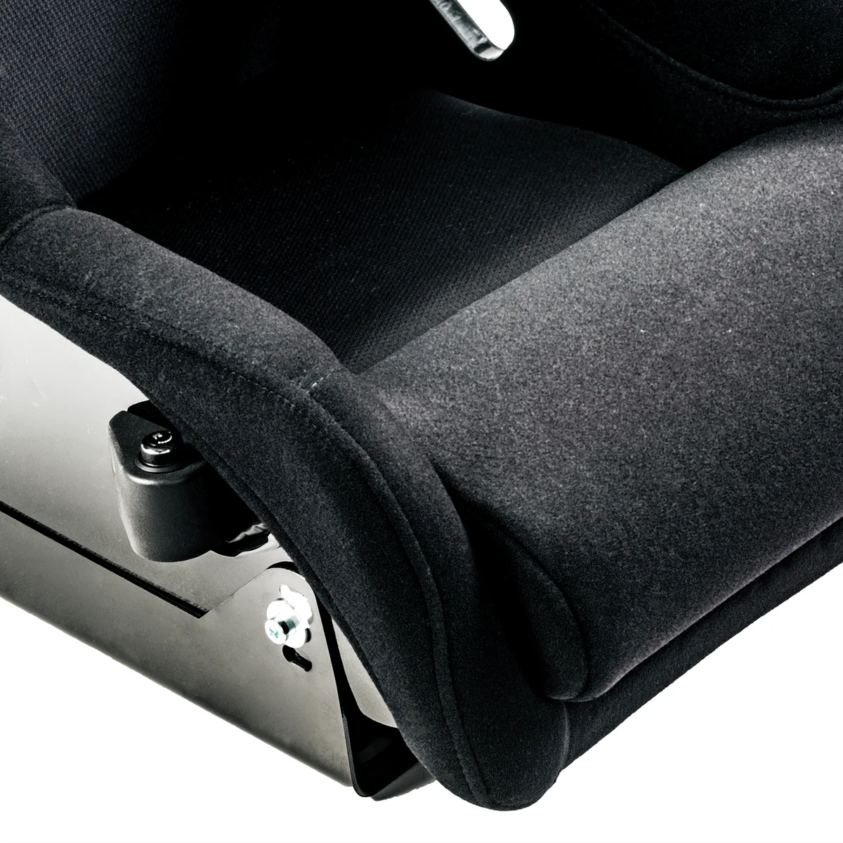 Close-up of the Cold Fusion seat base cushion and side mounting hardware