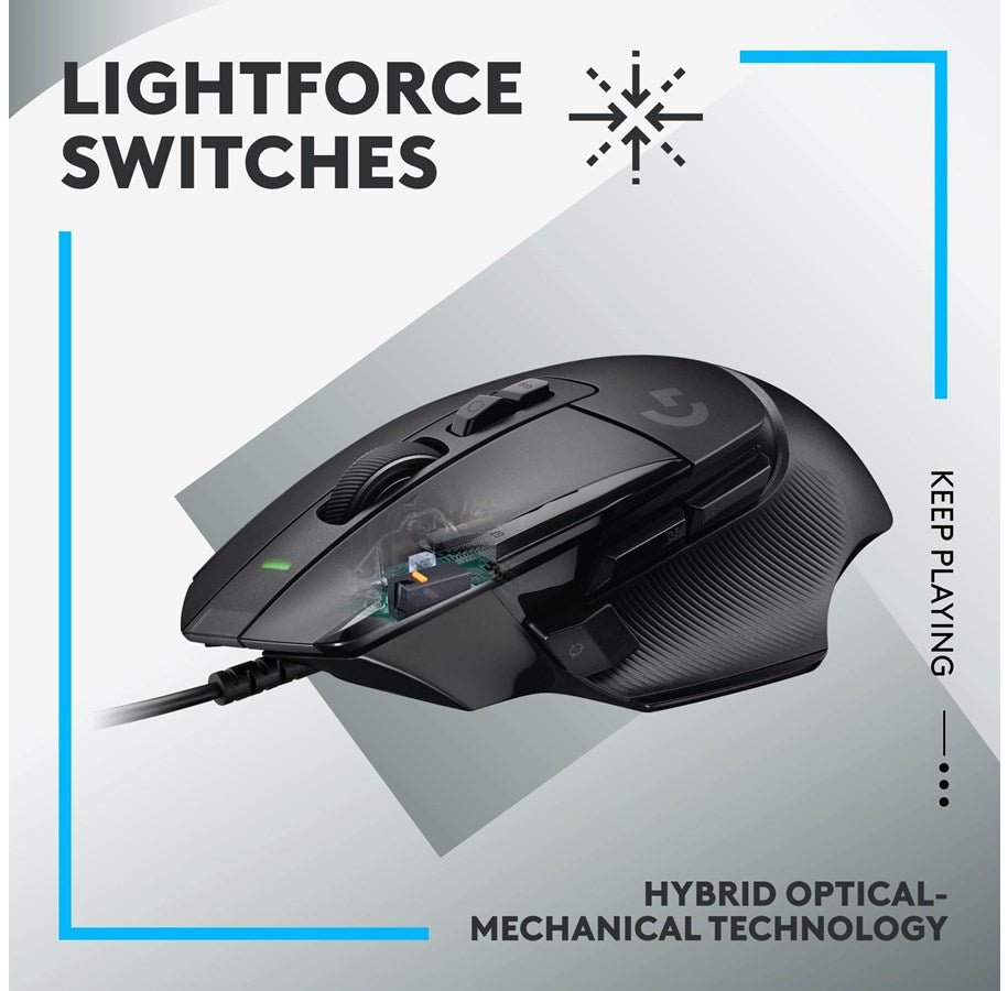 Logitech G502 X Wired Gaming Mouse, Black - DELENordic.com