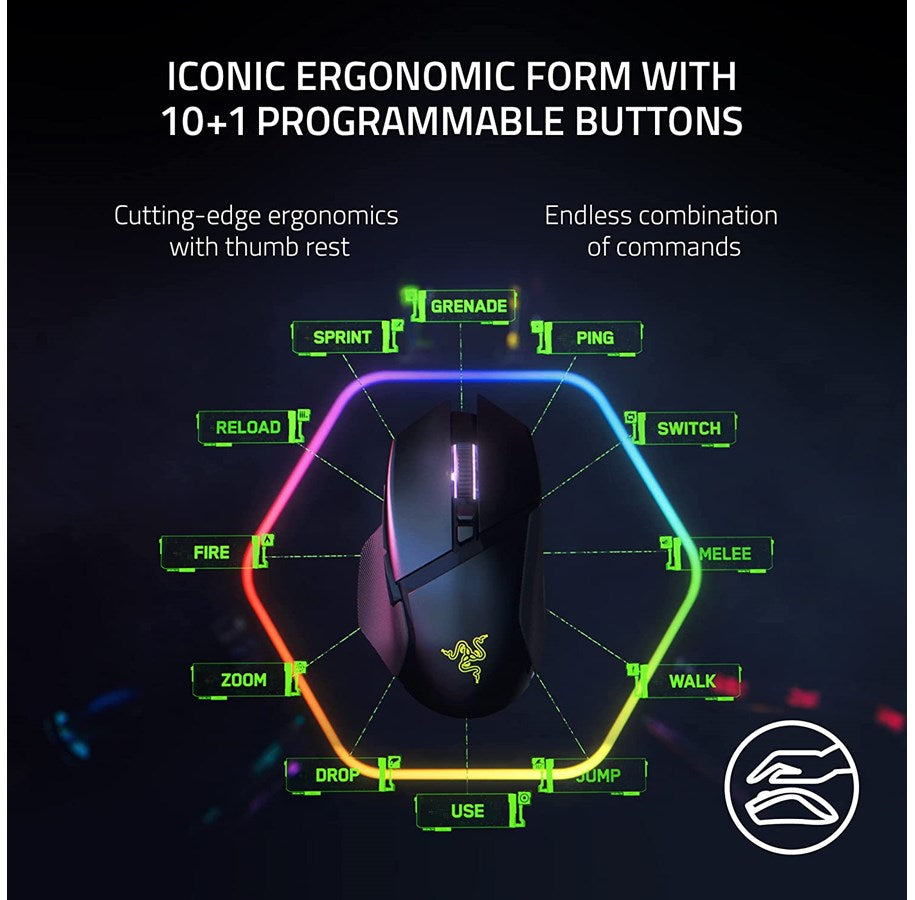 Razer Basilisk V3 Pro Customizable Wireless Gaming Mouse - DELENordic.com