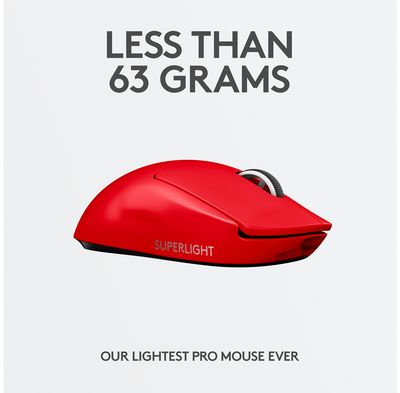 Logitech G PRO X Superlight Wireless Gaming Mouse, Red - DELENordic.com