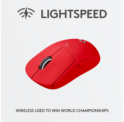 Logitech G PRO X Superlight Wireless Gaming Mouse, Red - DELENordic.com