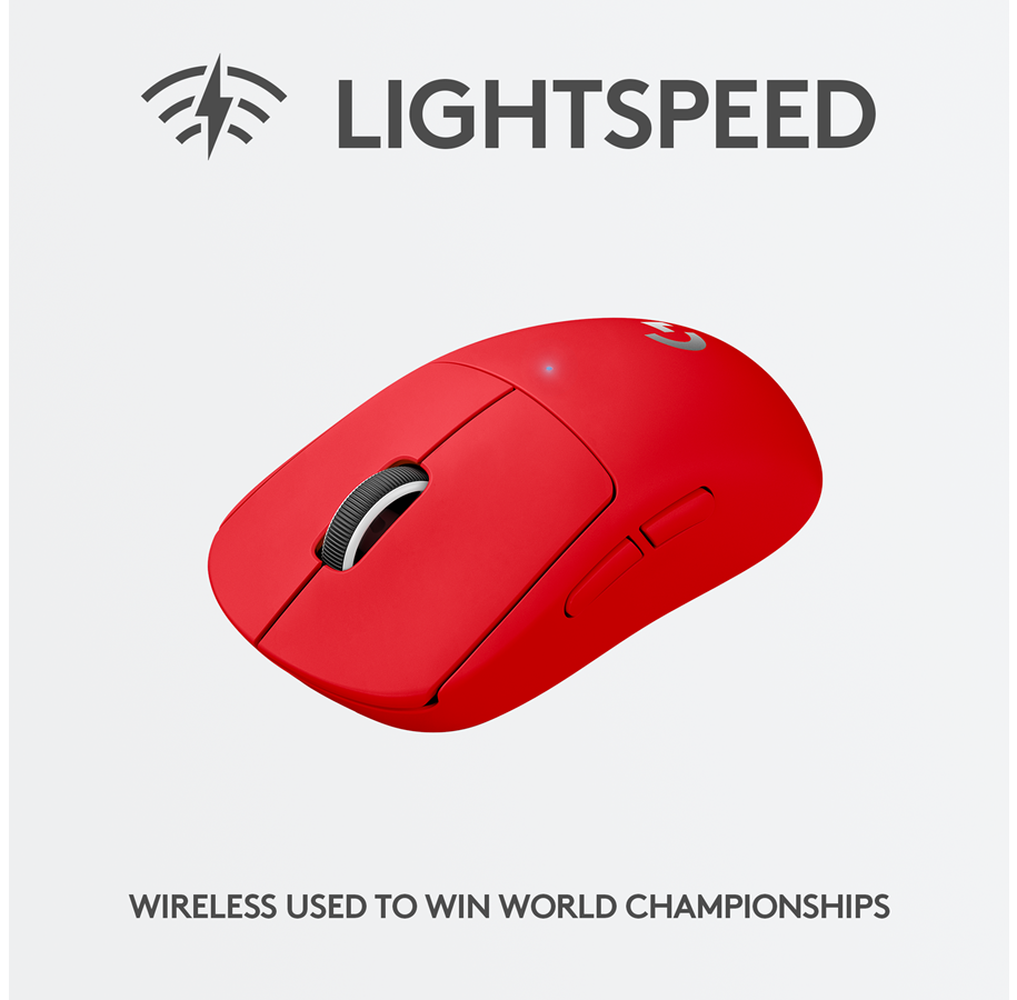 Logitech G PRO X Superlight Wireless Gaming Mouse, Red - DELENordic.com